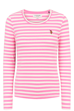 U.S. POLO ASSN. Women L/S T-shirt Chanett Fuchsia Pink