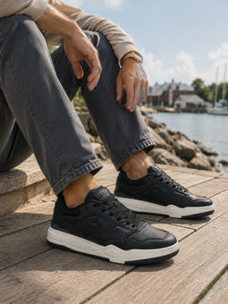 Lacoste Leather Lineshot Trainers Black