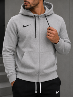 Nike Club Zip Hoodie Grey