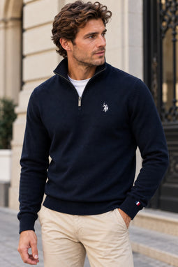 U.S. POLO ASSN. Half-Zip Merino Knit Mason Navy