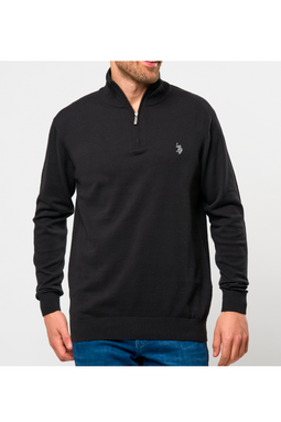 U.S. POLO ASSN. Half-Zip Knit Brison Black