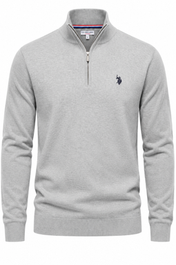 U.S. POLO ASSN. Half-Zip Knit Brison Light Grey