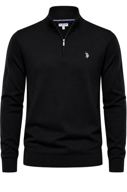 U.S. POLO ASSN. Half-Zip Knit Brison Black