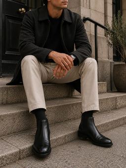 Ralph Lauren Leather Chelsea Boots Black
