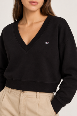 Tommy Hilfiger Women V-Neck Sweater Black