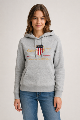 GANT Women Gold Shield Hoodie Grey