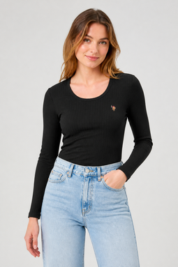U.S. POLO ASSN. Women L/S T-shirt Carlotta Black