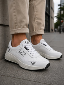 Armani EA7 Leather Sneakers White
