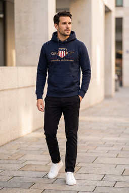 GANT Gold Shield Hoodie Navy
