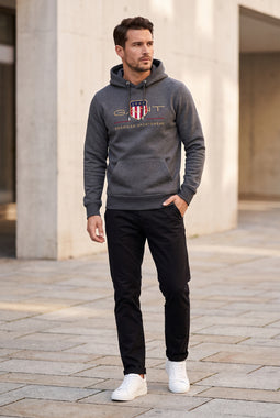 GANT Gold Shield Hoodie Antracit