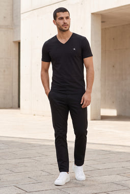 Calvin Klein V-Neck 2-Pack Stretch Logo Tee Black