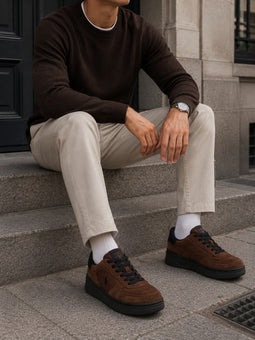 Ralph Lauren Master Suede Sneaker Brown
