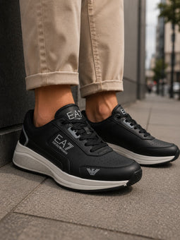 Armani EA7 Leather Sneakers Black