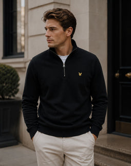 Lyle & Scott Cotton 1/4 Zip Black