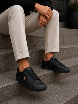 Ralph Lauren Longwood Leather Sneaker Blackout
