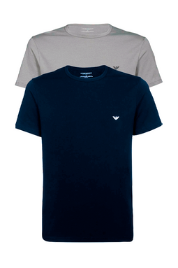 Armani 2-Pack Tee Contrast Logo Navy/Grey
