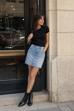 Tommy Hilfiger Women Denim Skirt Flag Logo
