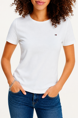 Tommy Hilfiger Women Slim Fit Logo Tee White