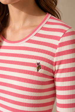 U.S. POLO ASSN. Women L/S T-shirt Chanett Fuchsia Pink