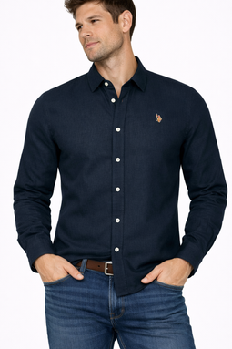 U.S. POLO ASSN. Linen Shirt Bolt Navy