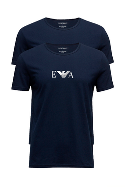 Armani Logo Tee 2-Pack Navy
