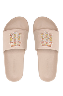 Tommy Hilfiger Women TH Logo Slides Beige