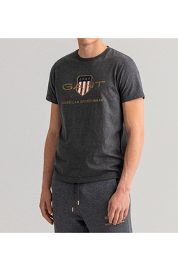 GANT Gold Shield S/S Logo Tee Antracit Melange