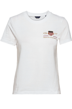 GANT Women Gold Shield Logo Tee White