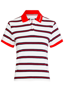 Tommy Hilfiger Women S/S Stripe Polo Red - Luxivo