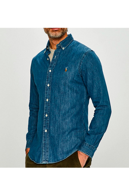 Ralph Lauren Slim Denim Shirt Dark Blue