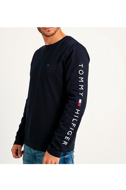 Tommy Hilfiger L/S Logo Sleeve Tee Navy