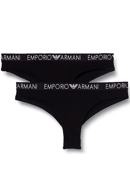 Armani Women 2-Pack Brazilian Iconic Cotton Black/Black
