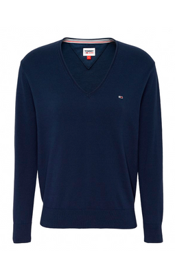 Tommy Hilfiger Women Soft Touch Knit V-Neck Navy - Luxivo
