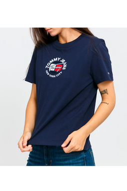 Tommy Hilfiger Women Timeless Logo Tee Navy