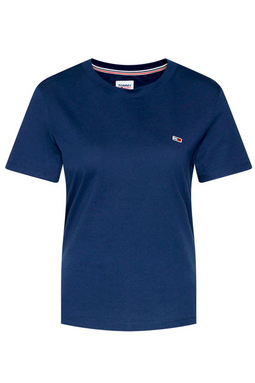 Tommy Hilfiger Women Regular Logo Tee Navy - Luxivo