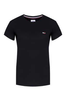 Tommy Hilfiger Women Regular Logo Tee Black - Luxivo