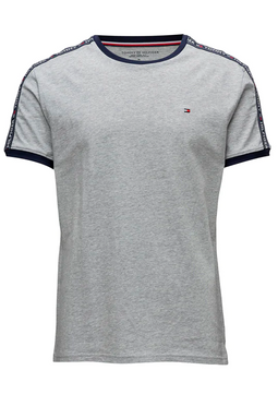 Tommy Hilfiger Logo Sleeve Tee Grey Heather