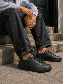 Armani EA7 Leather Classic Sneakers Blackout