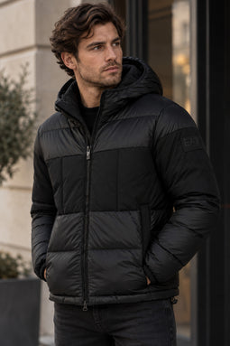 Armani EA7 Down Jacket Hooded Black