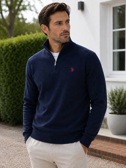 U.S. POLO ASSN. Half-Zip Knit Brison Navy