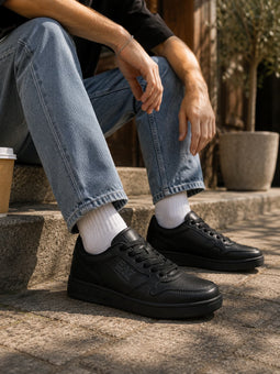 Armani EA7 Leather Sneakers Blackout