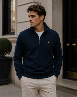 Lyle & Scott Cotton 1/4 Zip Marine