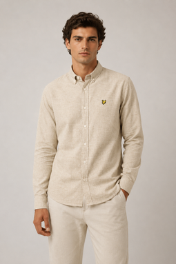 Lyle & Scott Linen Shirt Regular Sand