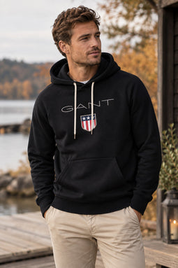 GANT Shield Hoodie Black