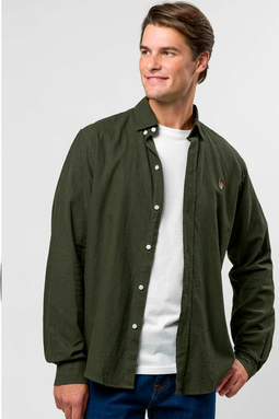 U.S. POLO ASSN. Linen Shirt Bolt Forest