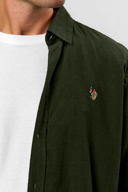 U.S. POLO ASSN. Linen Shirt Bolt Forest