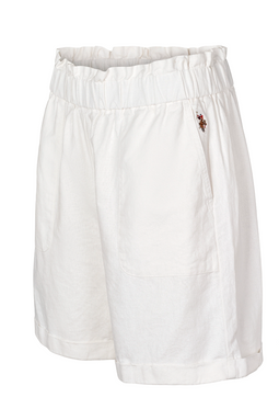 U.S. POLO ASSN. Women Linen Shorts HENA White
