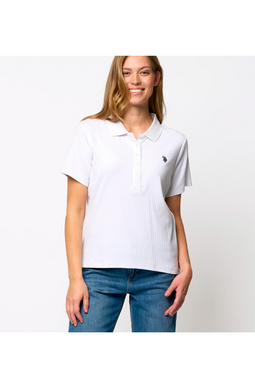 U.S. POLO ASSN. Women Rib Polo Helga White