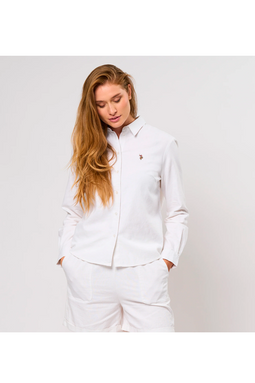U.S. POLO ASSN. Women ISA Linen Shirt White