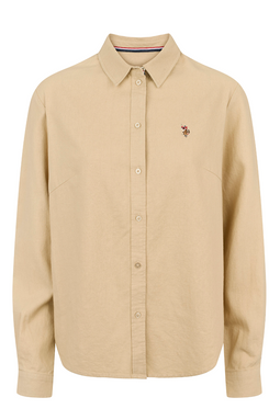 U.S. POLO ASSN. Women ISA Linen Shirt Sand